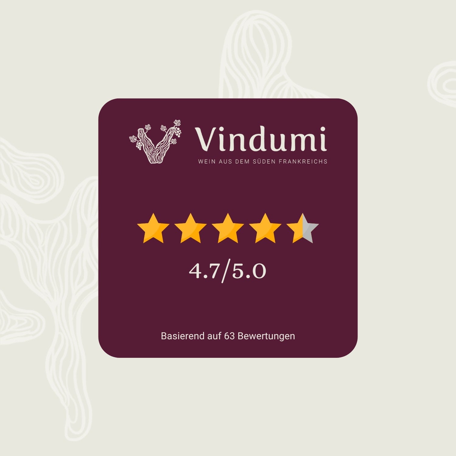 Vindumi Kundenbewertungen, Vertrauen und Zufriedenheit unserer Weinliebhaber