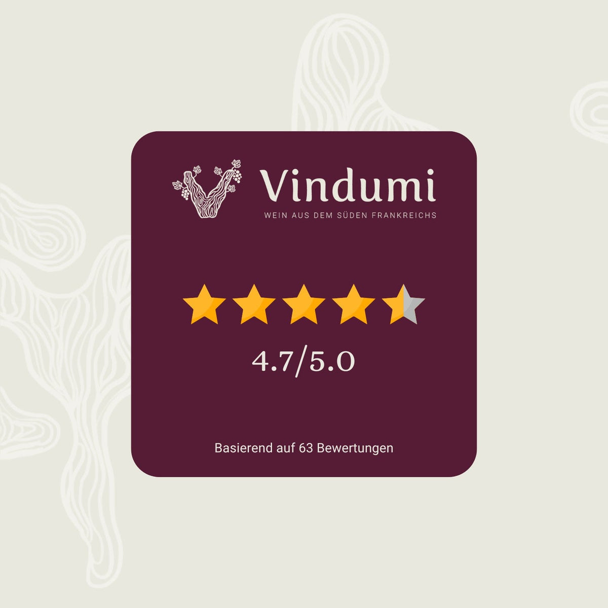 Vindumi Kundenbewertungen, Vertrauen und Zufriedenheit unserer Weinliebhaber
