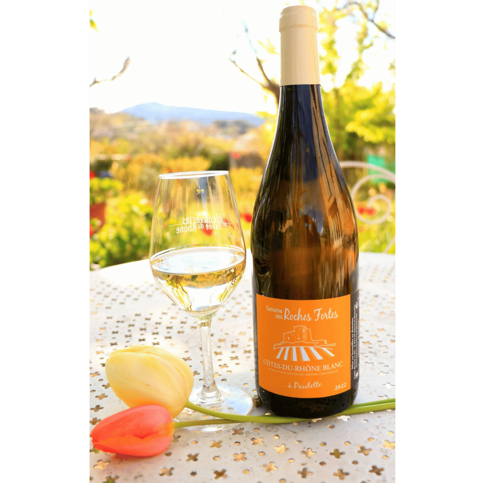 À Paulette, Côtes-du-Rhône Blanc, serviert, Szene