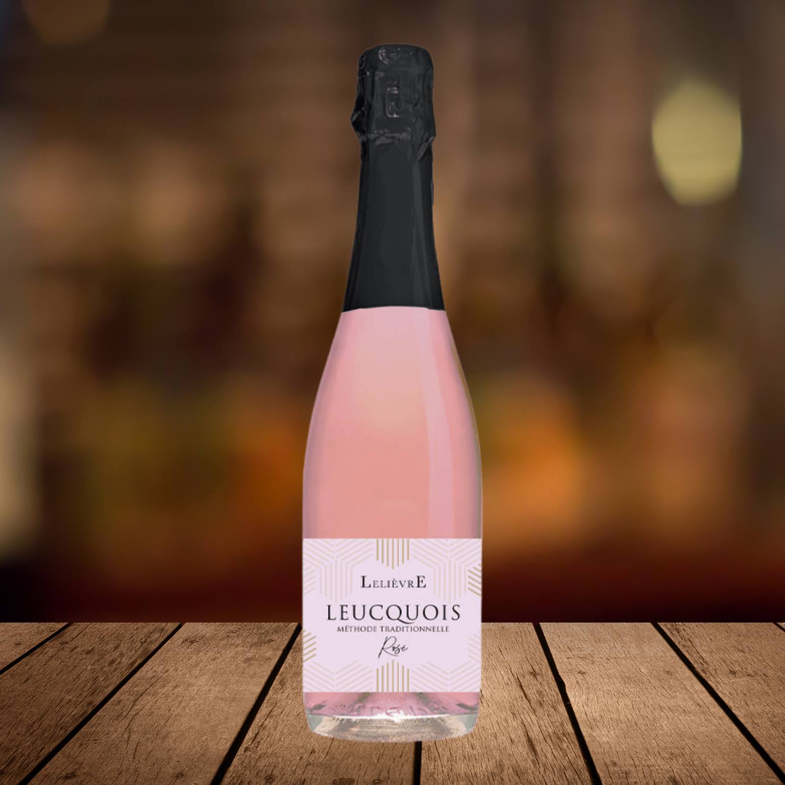 Leucquois Rosé, Méthode Traditionelle, serviert, Szene