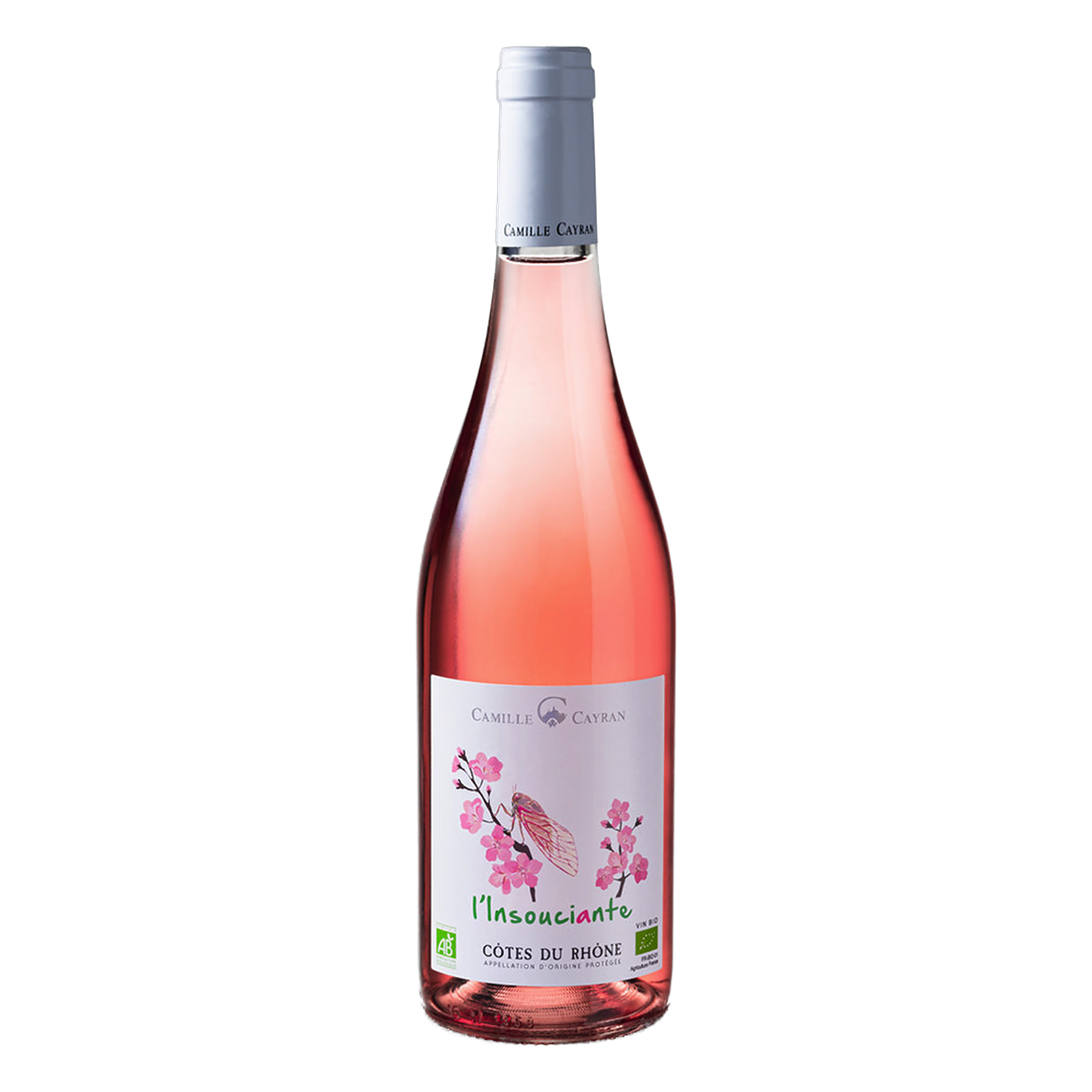 Camille Cayran l'Insouciante Côtes du Rhône Rosé 2025 Bio, Flasche