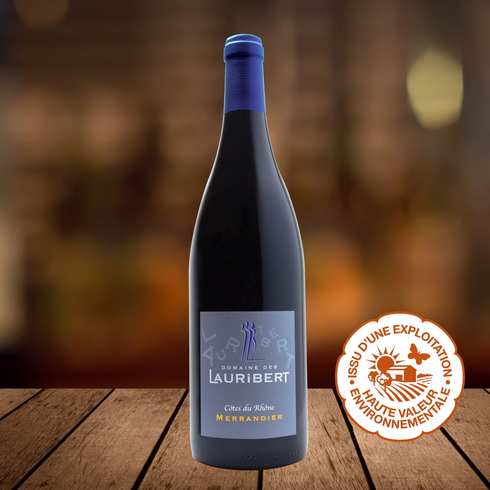 Merrandier Côtes du Rhône Rouge 2024, Rotwein aus Côtes du Rhône, Domaine des Lauribert