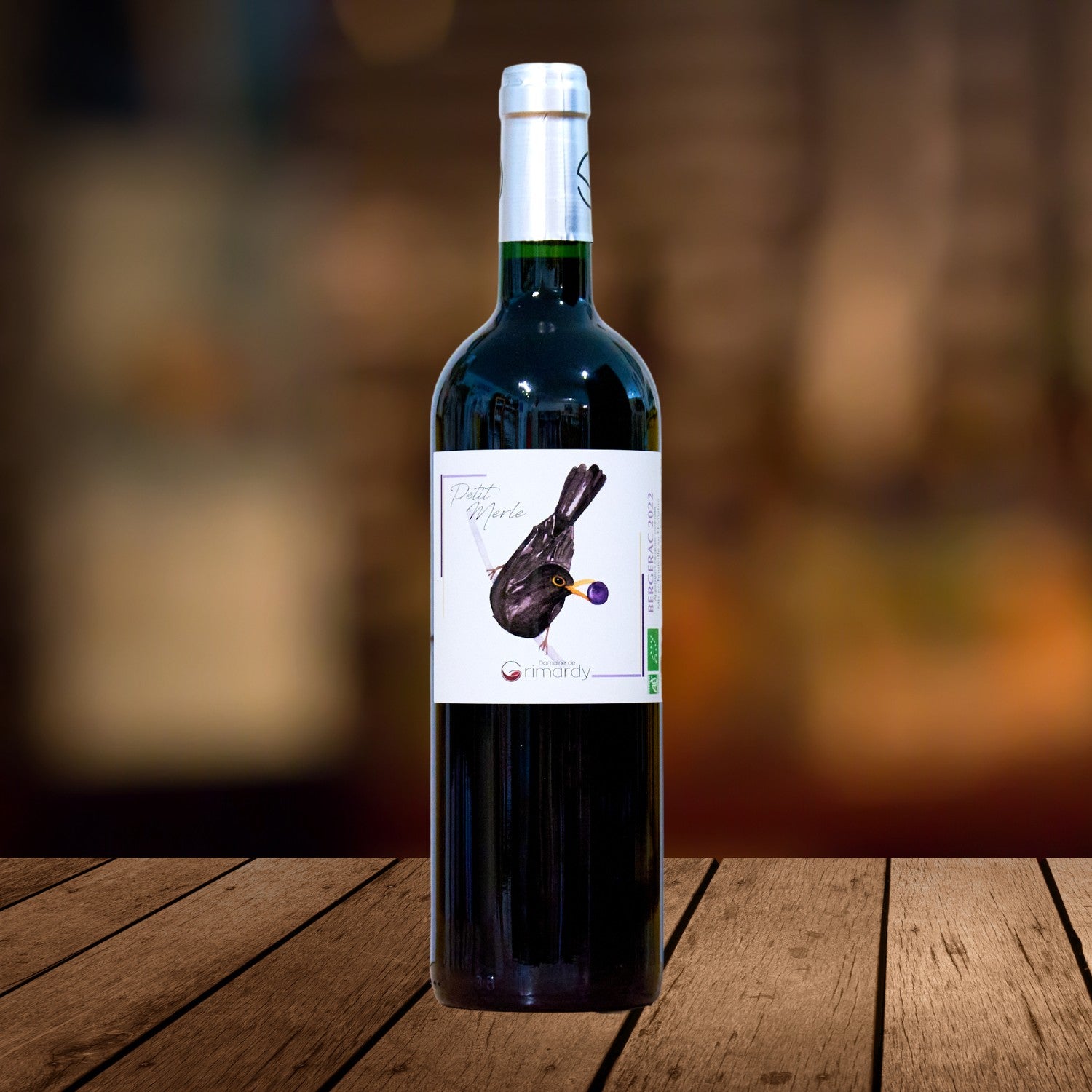 Petit Merle, Bergerac Rouge 2022, serviert, Szene