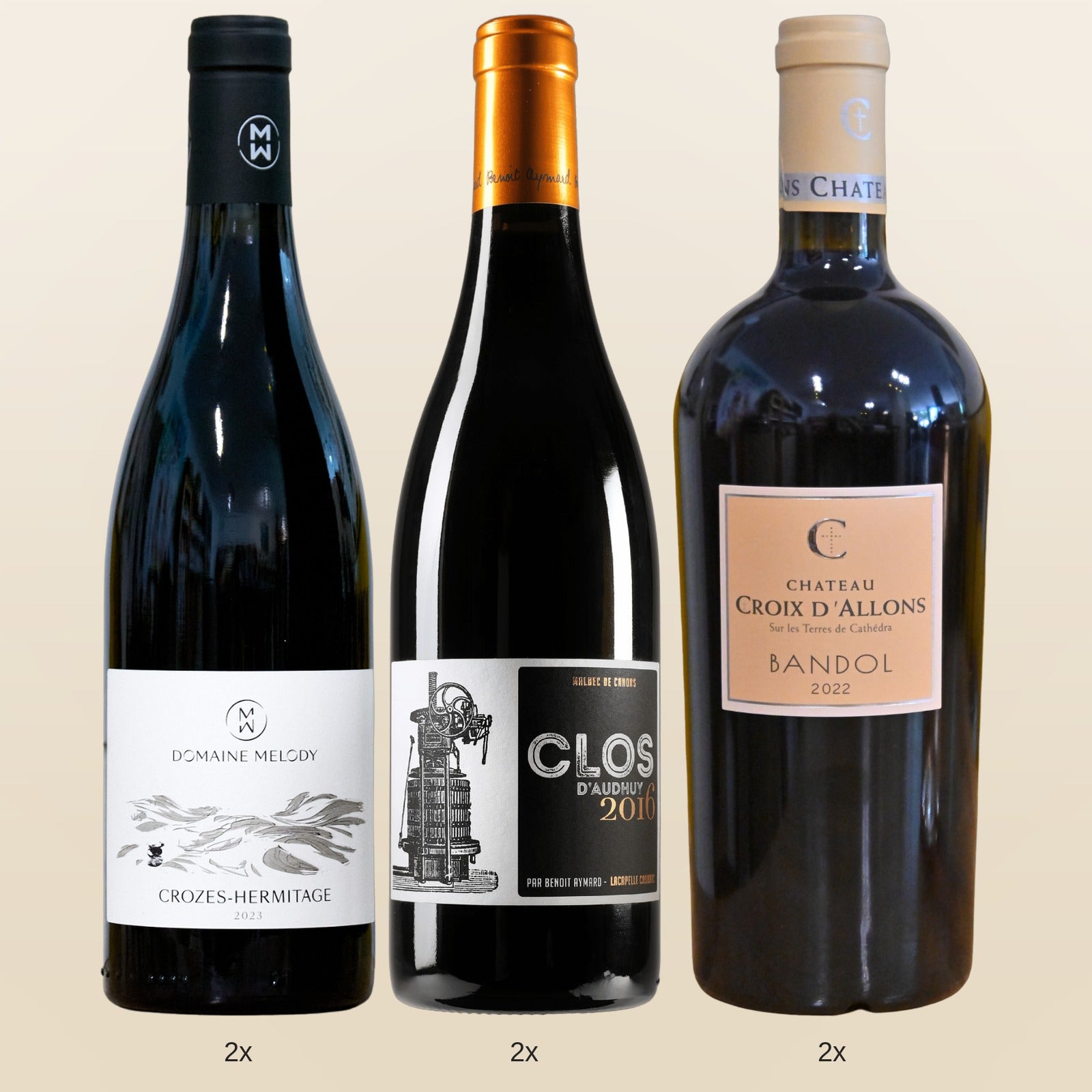 Premium Rouge, Crozes-Hermitage, Cahors und Bandol
