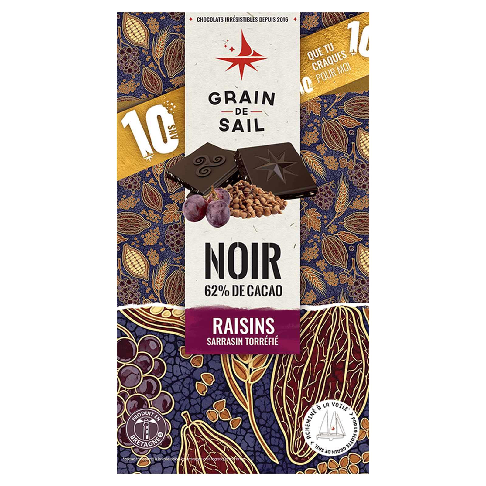 Grain de Sail Bio Zartbitterschokolade Rosinen Buchweizen Tafel 100g