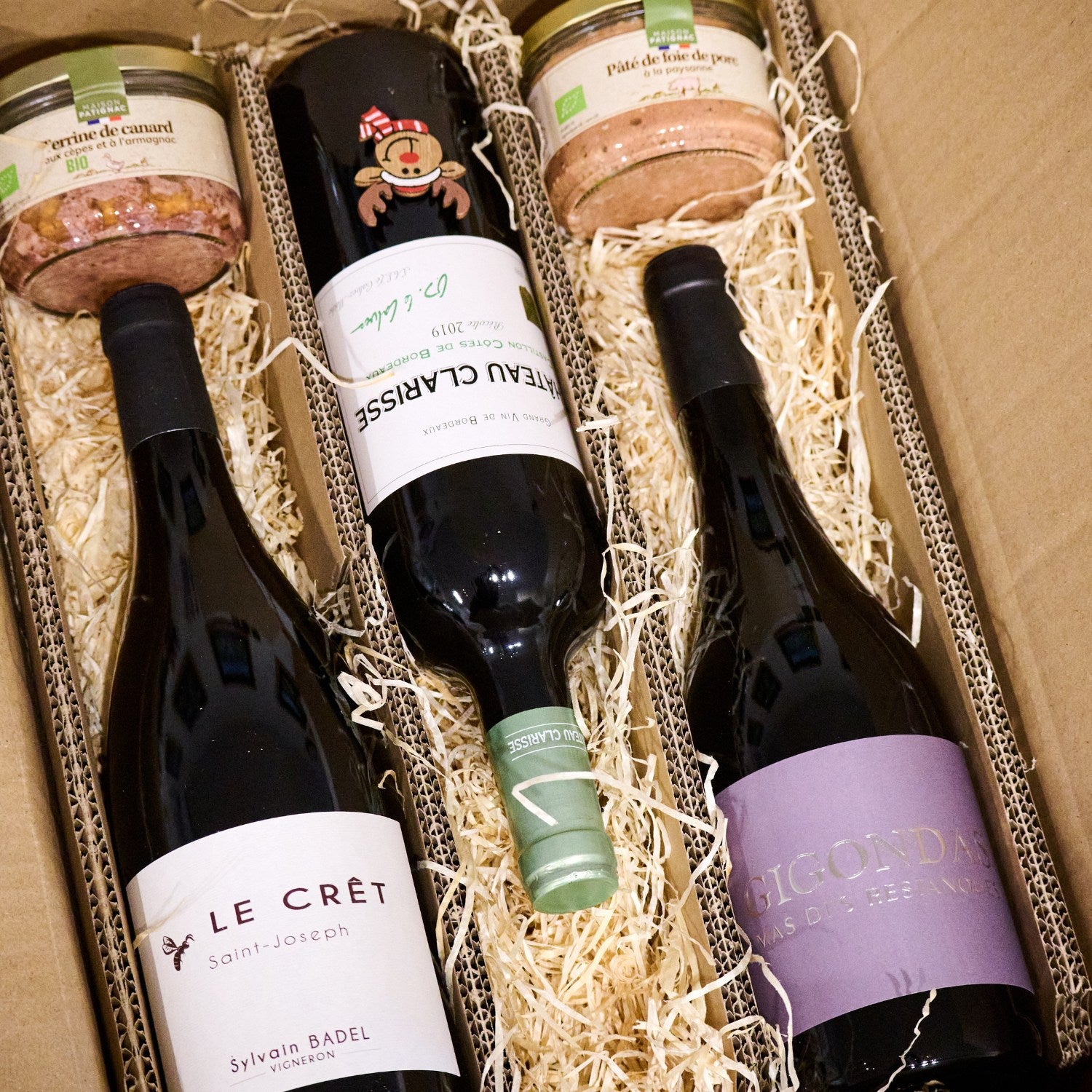 Geschenkset: Rotwein und Patés aus Südfrankreich