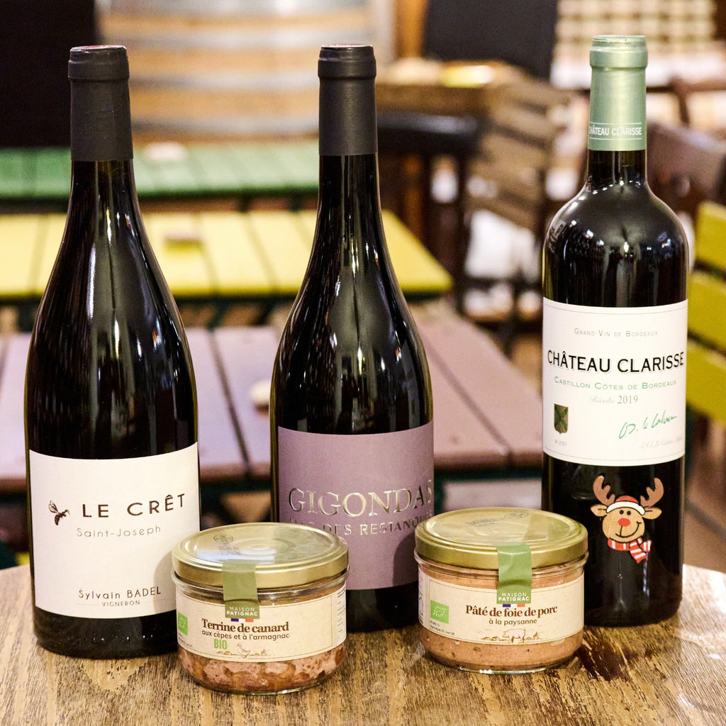 Geschenkset: Rotwein und Patés aus Südfrankreich