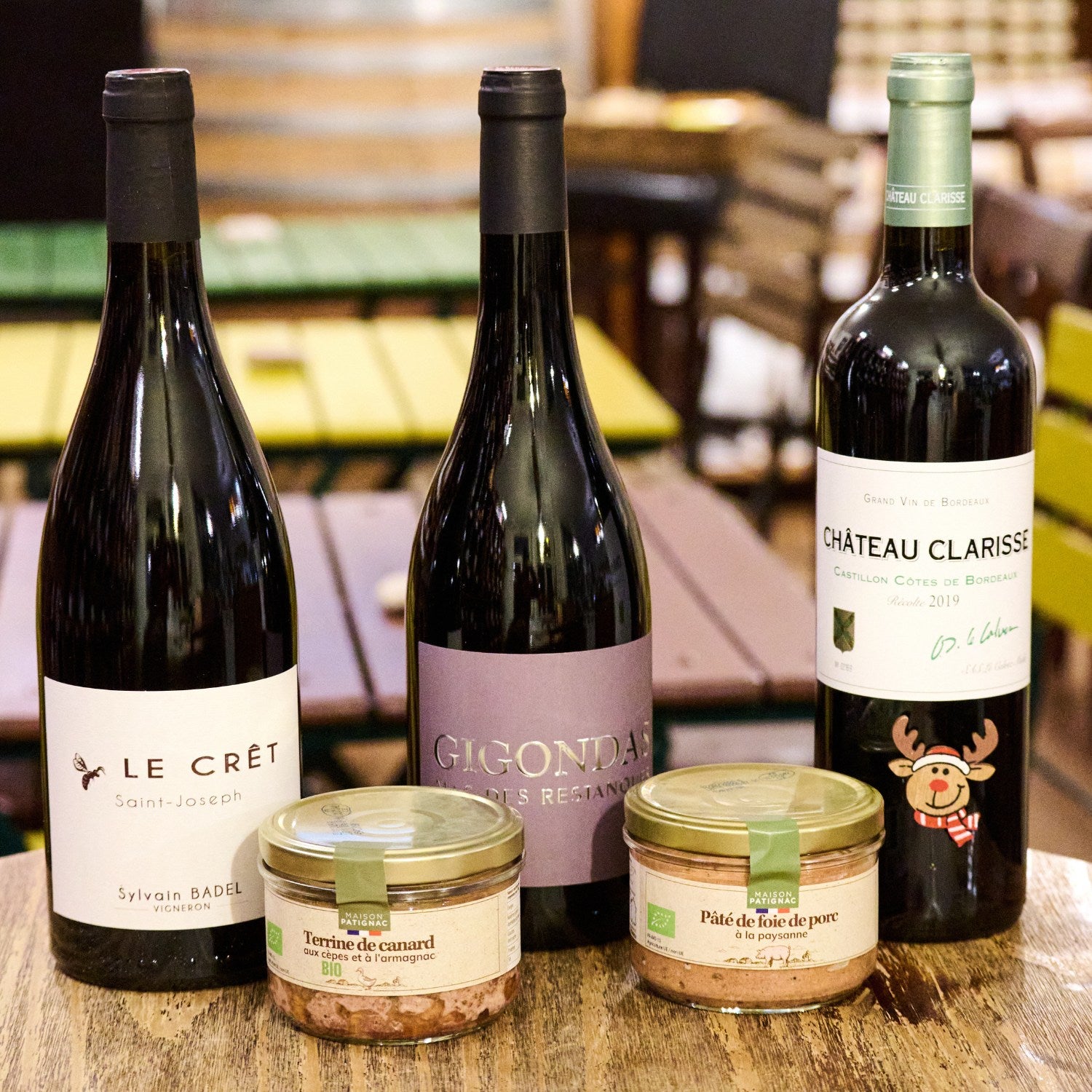 Geschenkset: Rotwein und Patés aus Südfrankreich