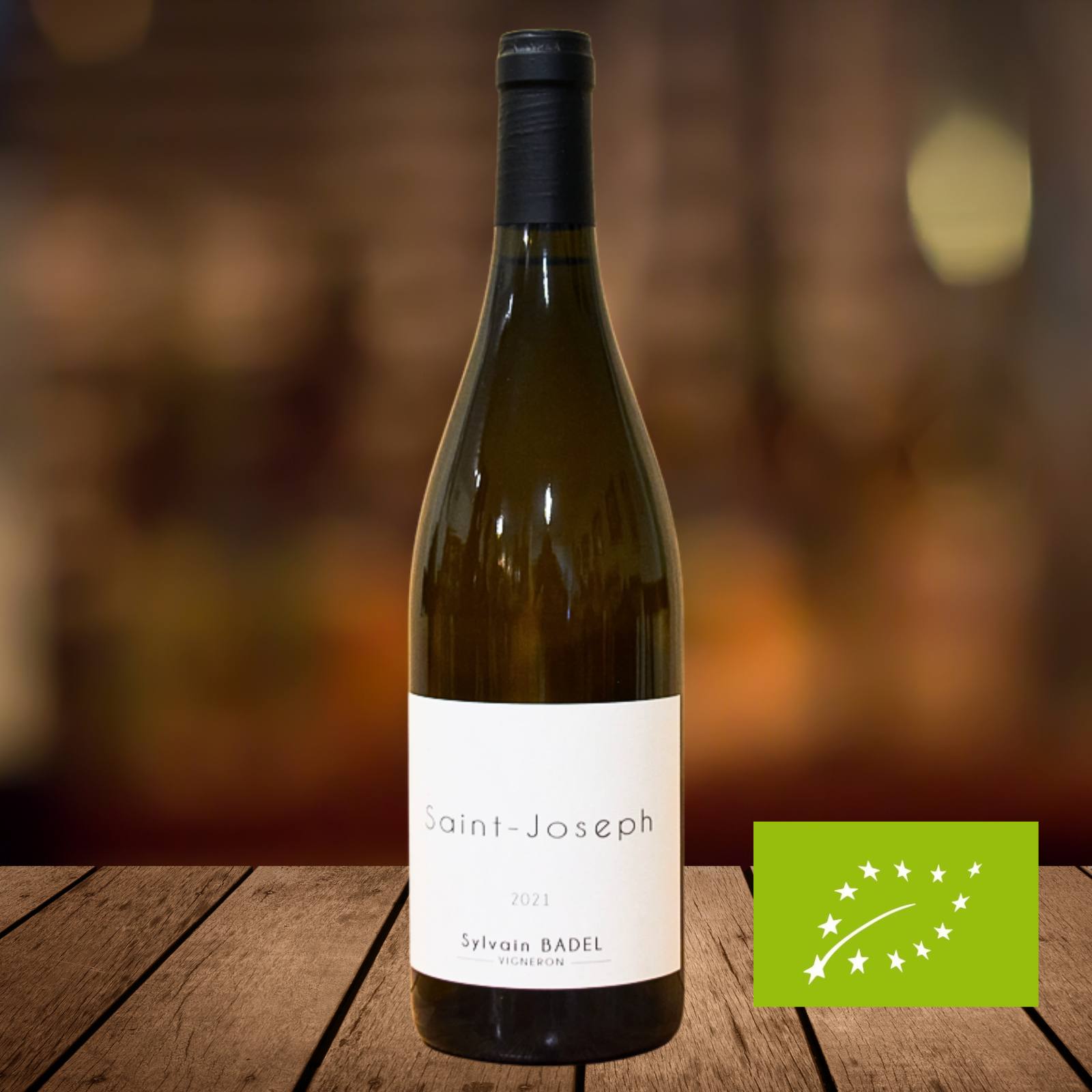 Saint-Joseph, Blanc Sylvain Badel, serviert, Szene
