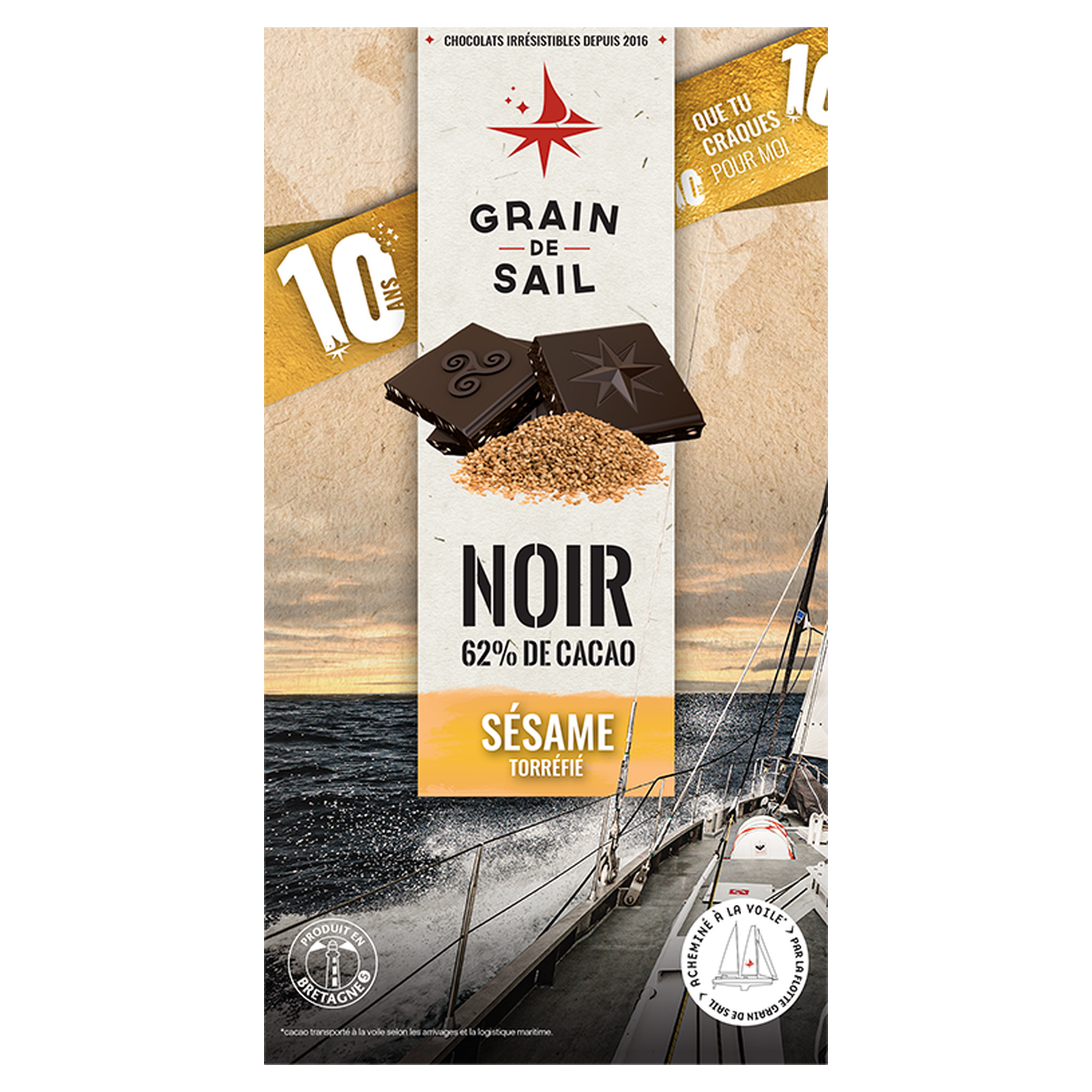 Grain de Sail Bio Zartbitterschokolade Sesam Tafel 100g