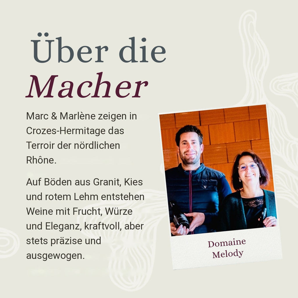 Domaine Melody, Infotafel Über die Macher