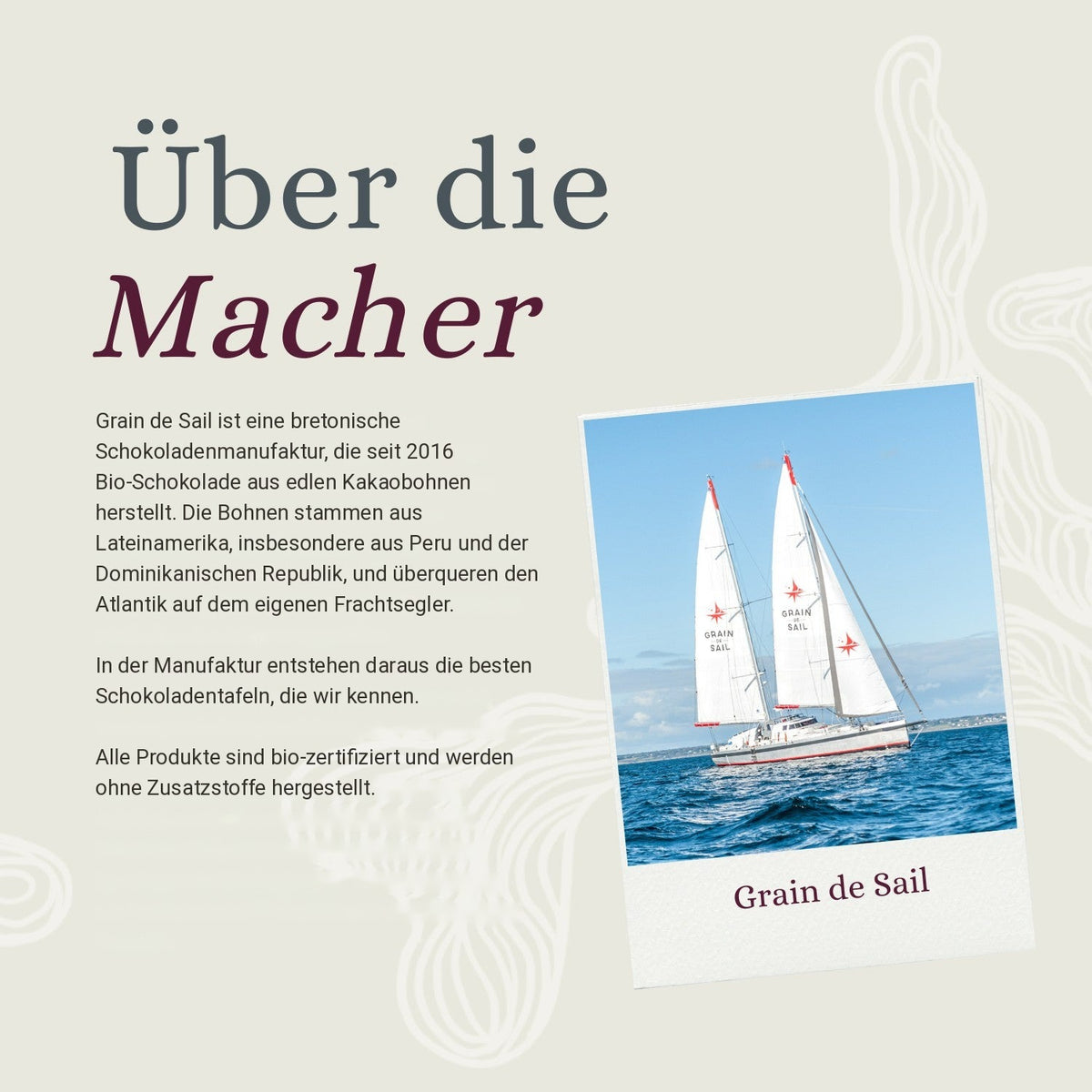 Grain de Sail Frachtsegler, Infotafel Über die Macher