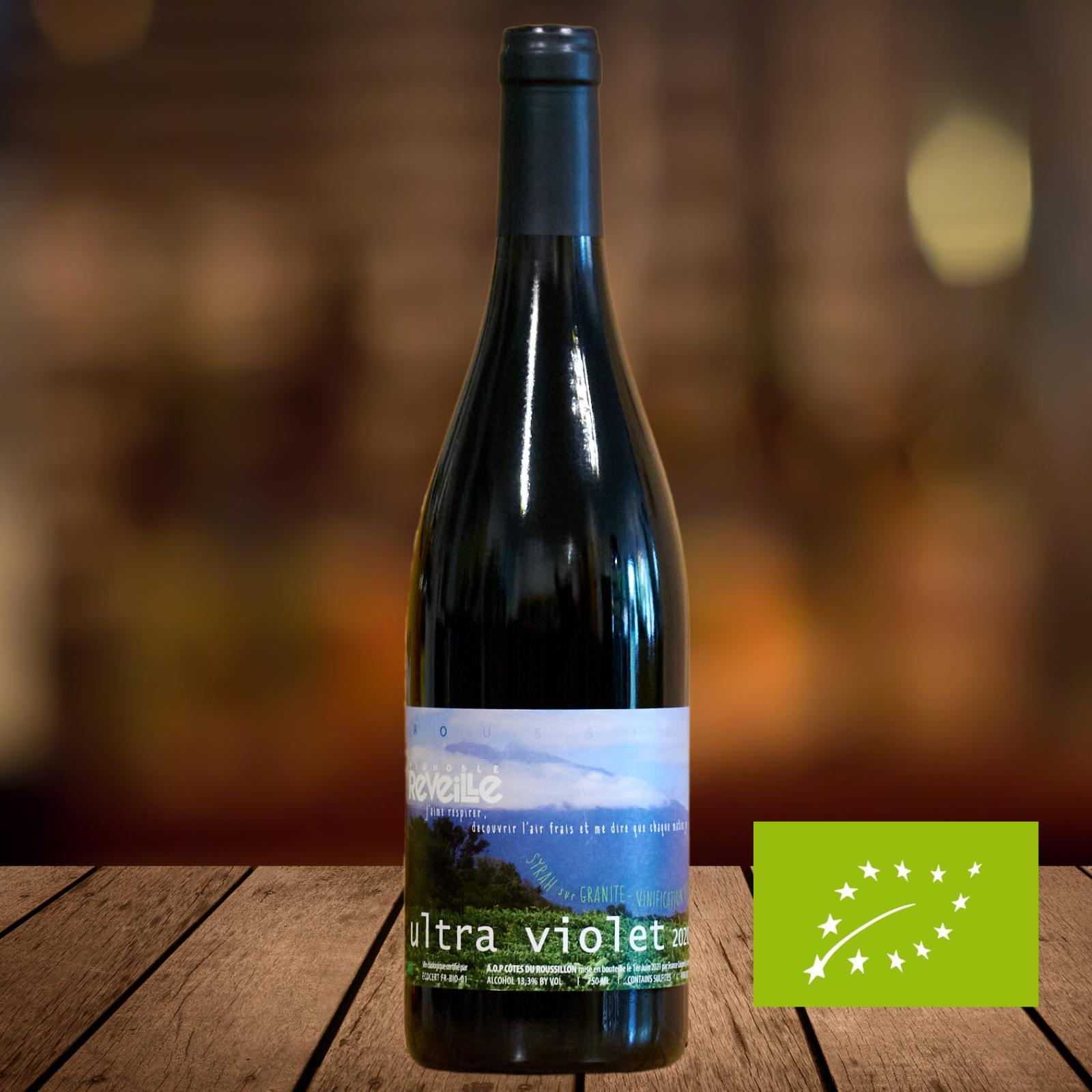 Ultra Violet, Syrah, Côtes du Roussillon 2020, serviert, Szene