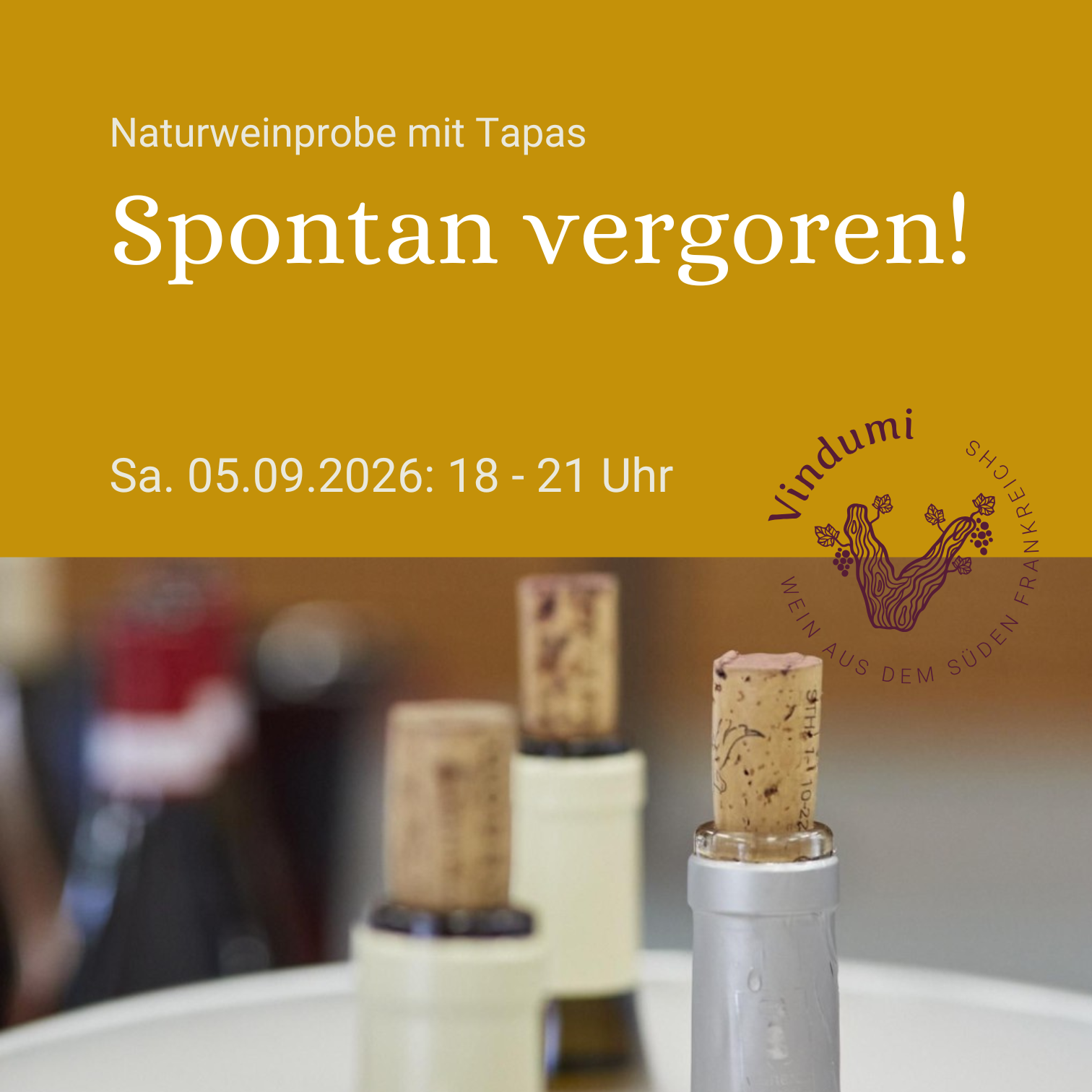 Weinprobe Spontan vergoren am 05.09.2026 in Kirkel-Limbach, Pet Nat und Naturweine mit Naturkorken