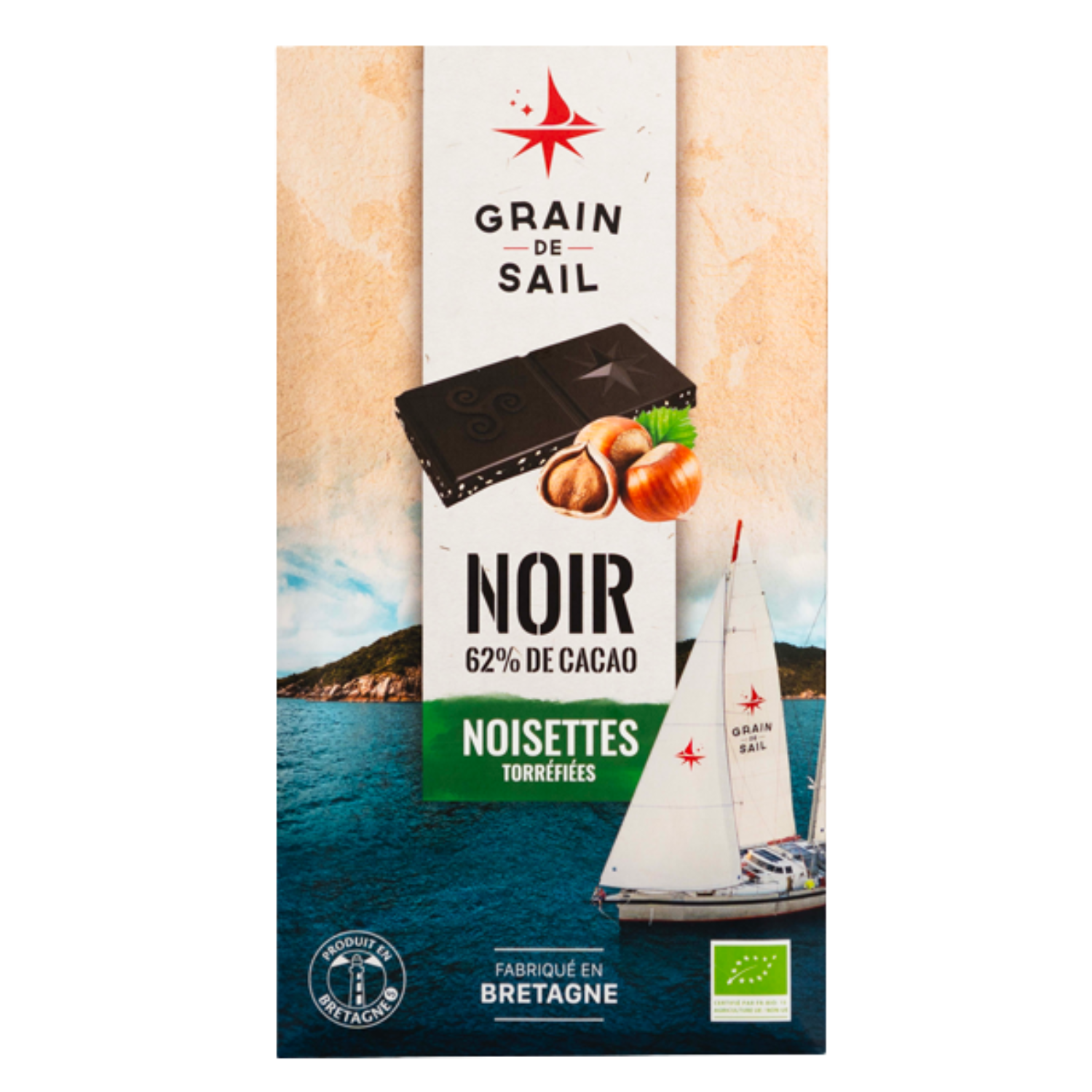 Schokolade Noir Noisettes torréfiées et Fleur de sel