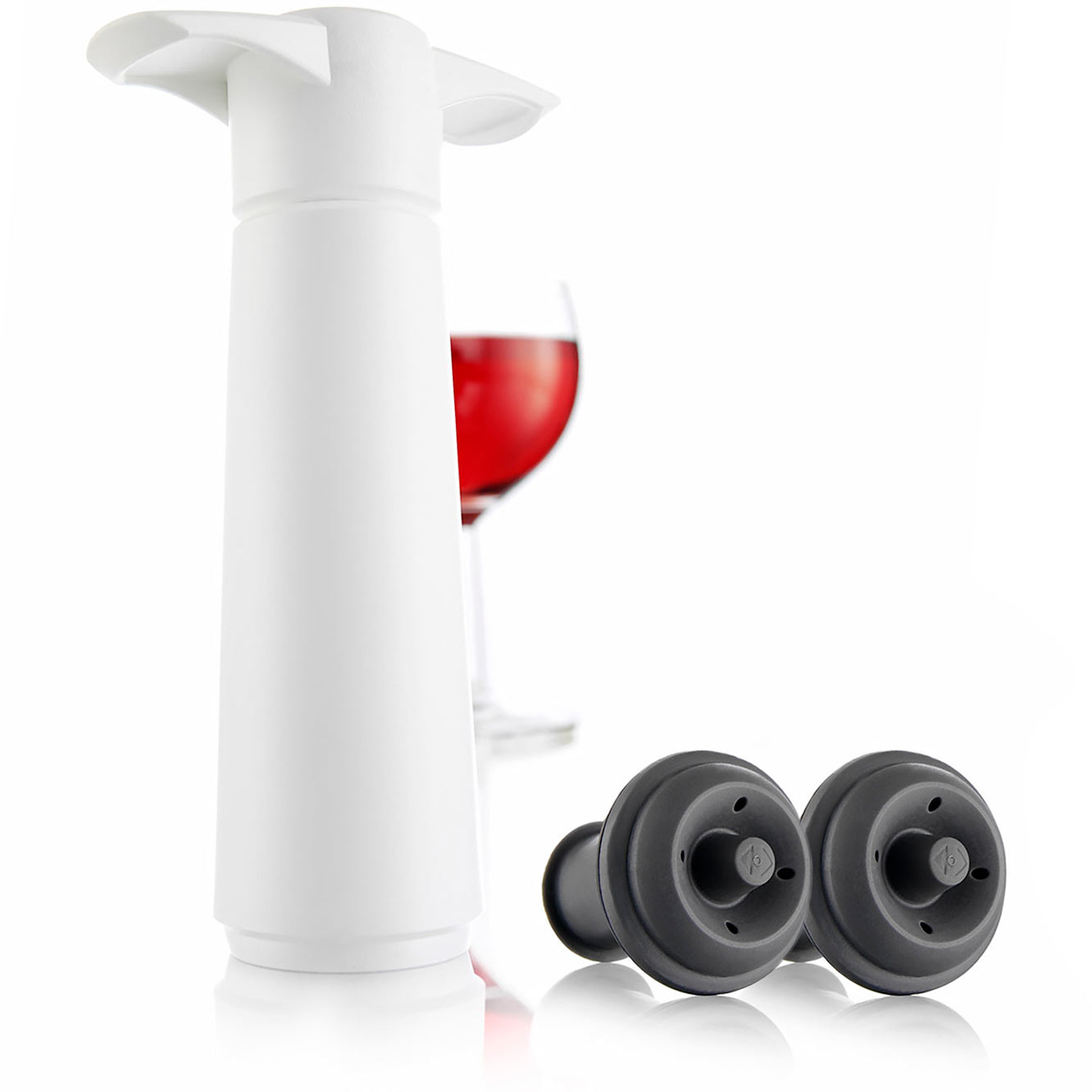Wine Saver Pumpe Vacuvin Weiß mit zwei Stoppern