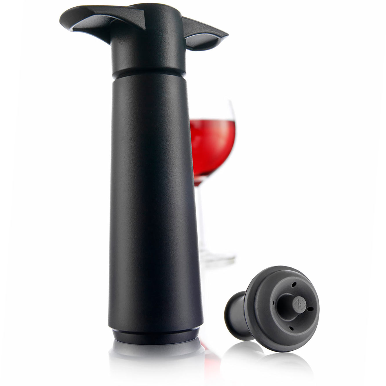 Wine Saver Pumpe Vacuvin Schwarz mit einem Stopper
